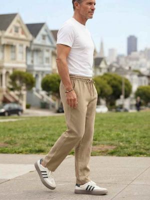 Pantalon décontracté homme tendance jambe droite 9po