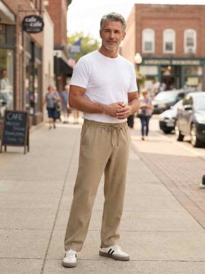 Pantalon casual homme tendance ajusté