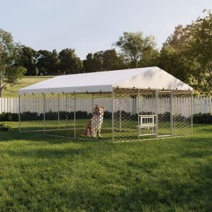 Grand enclos chien 15x10pi extérieur, cadre acier galvanisé
