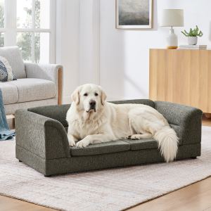 Sofa pour chien surdimensionné, lin gris foncé, 90 caractères max