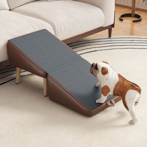 Escalier chien bois 2-en-1 pliable, design ottoman