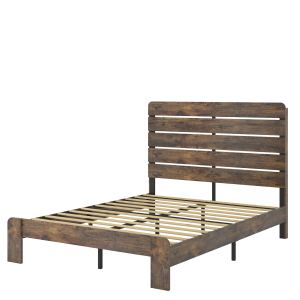 Lit Plateforme Bois Rangement Dessous Brun Foncé