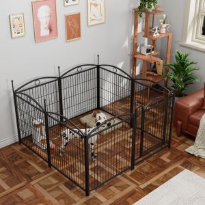 Parc chien 32po 8 panneaux métal pliable