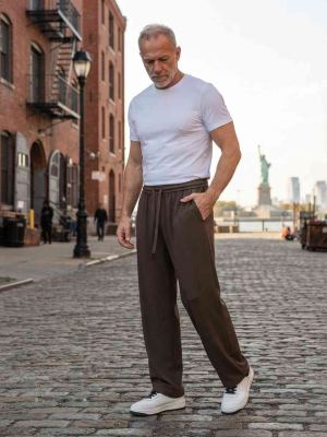 Pantalon casual homme tendance, droit, velours côtelé, ajusté, anti-froissement