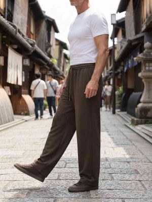 Pantalon casual homme décontracté en velours côtelé ajusté antirides