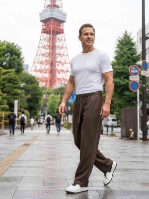 Pantalon décontracté homme tendance et à la mode, coupe droite, velours côtelé, 9 po