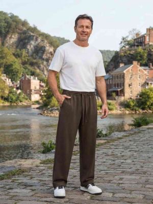 Pantalon décontracté homme, jambe droite, cordon coulissant