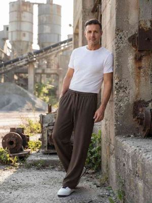 Pantalon casual homme en velours côtelé, coupe droite, anti-froissement