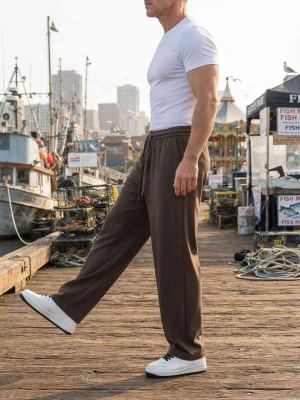 Pantalon casual tendance homme, coupe droite, corduroy, antirides, 9 po