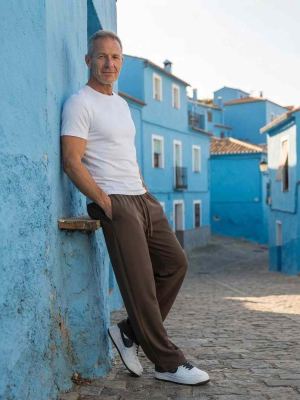 Pantalon casual homme tendance coton