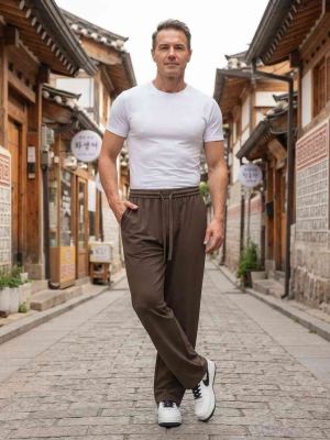 Pantalon décontracté homme, coupe droite