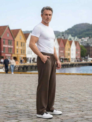 Pantalon casual homme tendance coton