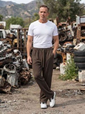 Pantalon casual homme tendance ajusté