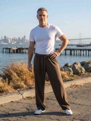 Pantalon casual tendance homme, long, droit, velours côtelé, ajusté, infroissable