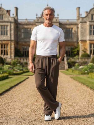 Pantalon casual tendance pour homme, jambe droite