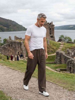 Pantalon casual homme tendance ajusté