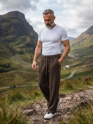 Pantalon casual homme tendance, longueur régulière, coton corduroy