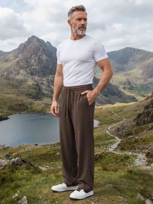 Pantalon casual homme tendance, droit, coton, antifroisses