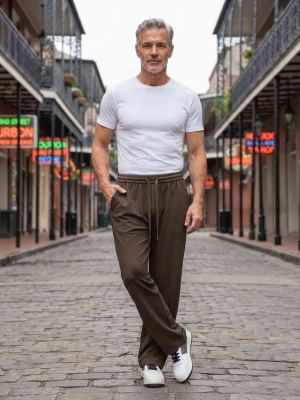Pantalon casual tendance pour homme, jambe droite