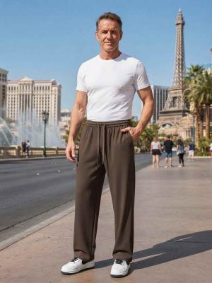 Pantalon casual homme tendance, longueur régulière, coton corduroy