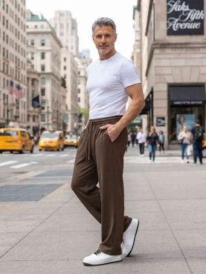 Pantalon casual homme tendance coton
