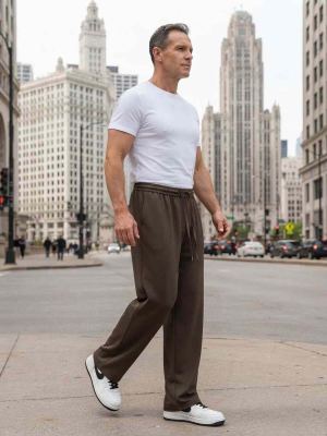 Pantalon casual homme décontracté en velours côtelé ajusté antirides