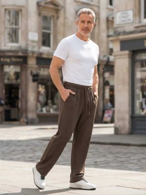 Pantalon casual tendance homme, long, droit, velours côtelé, ajusté, infroissable