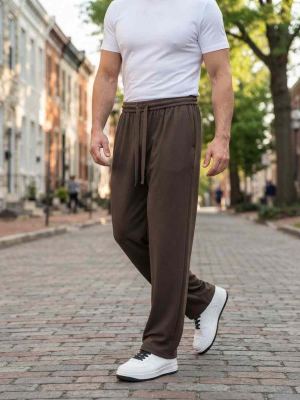 Pantalon casual homme tendance, droit, coton, antifroisses