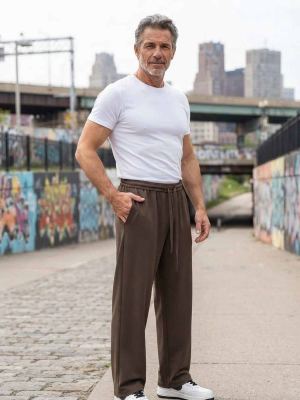 Pantalon casual homme tendance cordon anti-plis