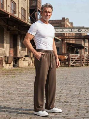 Pantalon casual homme décontracté en velours côtelé ajusté antirides