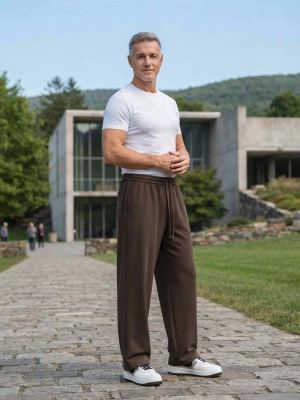 Pantalon casual homme décontracté en velours côtelé ajusté antirides