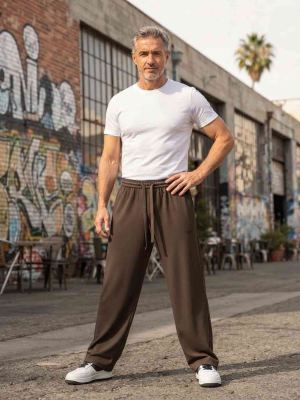 Pantalon casual homme tendance coton ajusté
