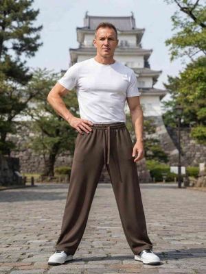 Pantalon casual homme tendance, droit, coton, antifroisses