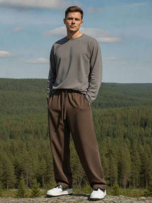 Pantalon casual homme tendance cordon anti-plis