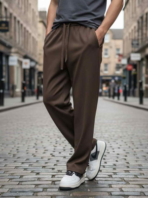 Pantalon décontracté homme tendance, jambe droite