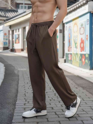 Pantalon décontracté homme tendance, jambe droite