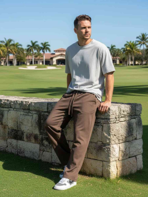 Pantalon décontracté homme tendance, jambe droite