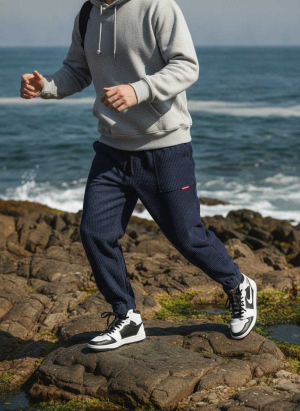 Pantalon casual homme tendance, longueur régulière, coton corduroy