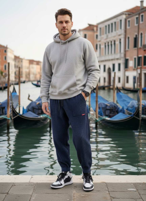 Pantalon casual homme tendance, droit, coton, antifroisses