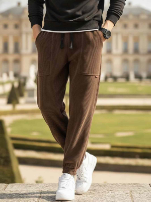 Pantalon décontracté homme, jambe droite, cordon coulissant