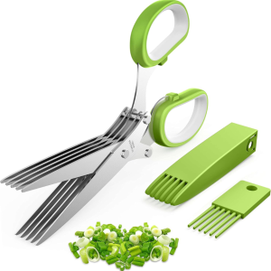 Ciseaux herbes 2026 acier inox multi-lames 8.3po vert cuisine