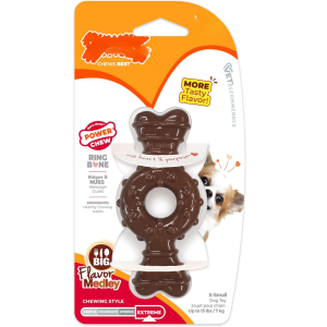 Power Chew Ring Bone Dog Toy Flavor Medley, XSmall  Durable Chew Toy For Aggressive Chewers