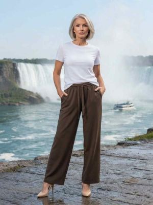 Pantalon long femme, jambe droite, casual, sports, jogging, cordon
