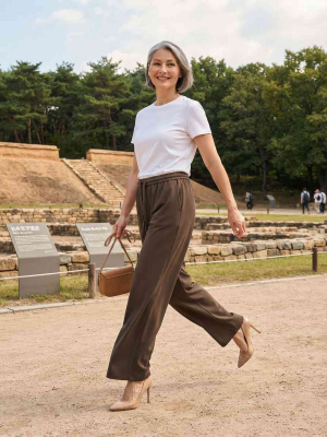 Pantalon long femme casual, jambe droite, sportif, cordon de serrage