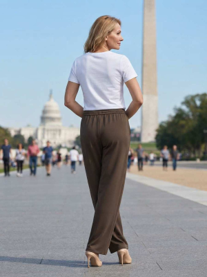 Pantalon long femme décontracté, jambe droite, sport, cordon de serrage