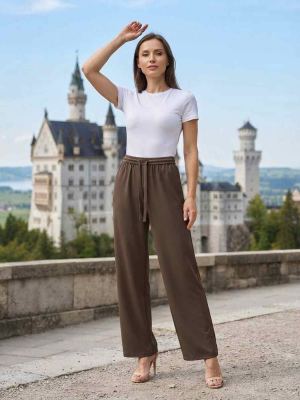 Pantalon long décontracté femme, jambe droite