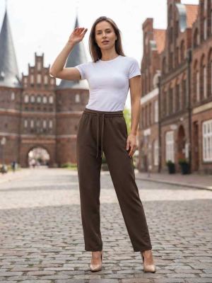 Pantalon long droit casual pour femme, usage quotidien