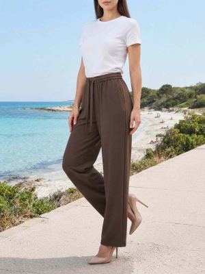 Pantalon décontracté femme, jambe droite, usage quotidien