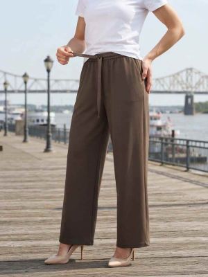 Pantalon casual femme long, jambe droite, sportif, cordon de serrage, usage quotidien
