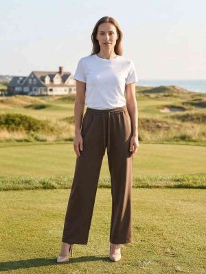 Pantalon long femme jambe droite casual